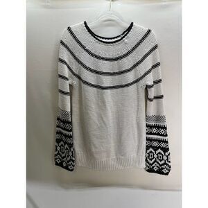Bass White and Black Knit Sweater Pullover Women's Size Medium
